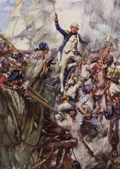 Nelson boarding the San Josef at the battle off Cape St Vincent by Arthur David McCormick