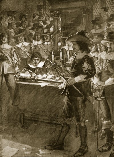 Strafford delivering up his sword to the House of Commons, illustration from 