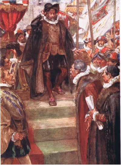 The Prince of Orange knew no greater moment than this, illustration from Romance of History: The Netherlands, 1920s by Arthur David McCormick