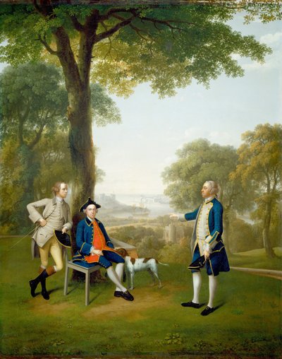 Arthur Holdsworth Conversing with Thomas Taylor and Captain Stancombe by River Dart by Arthur Devis
