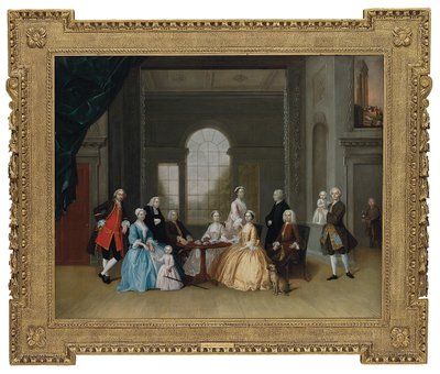 Group Portrait of John Offley Crewe and His Family by Arthur Devis
