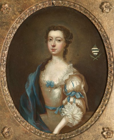 One of a Pair of Portraits of Two Sisters of the Moult Family of Nottinghamshire by Arthur Devis