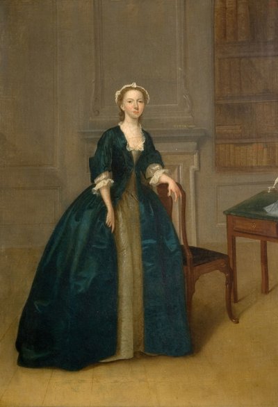 Portrait Of A Woman In Dark Blue, 1785 by Arthur Devis