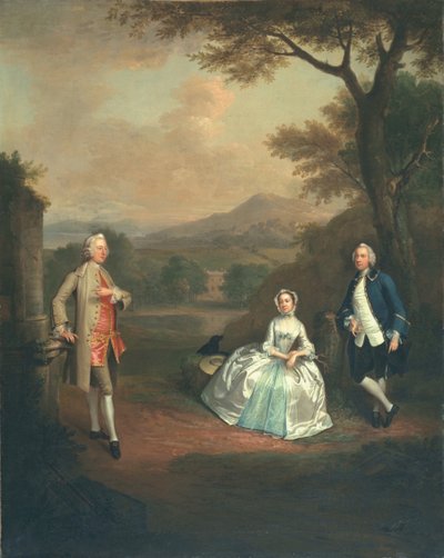 Sir George Lyttelton, Bart., with Lt. Col. Richard Lyttelton, and Rachel, Duchess of Bridgewater, 1748 by Arthur Devis