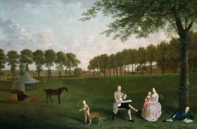 Sir John Shaw and His Family in the Park at Eltham Lodge, Kent by Arthur Devis