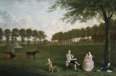 Sir John Shaw and His Family in the Park at Eltham Lodge, Kent by Arthur Devis
