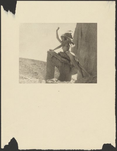 Woman Dressed in Indian Costume in the Desert by Arthur F. Kales