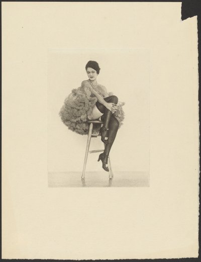 Woman in Can Can Costume Seated on Stool by Arthur F. Kales