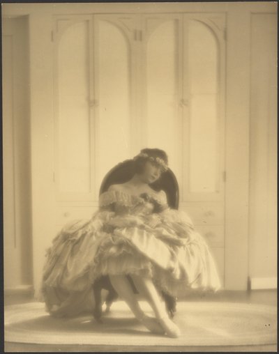 Woman in an Old-Fashioned Costume with Floral Headband by Arthur F. Kales