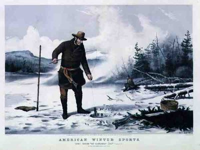 American Winter Sports: Trout Fishing on Chateaugay Lake, Published by Currier & Ives by Arthur Fitzwilliam (after) Tait