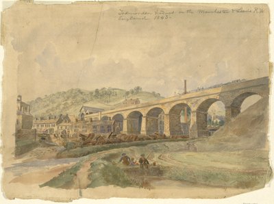 Todmorden Viaduct on the Manchester & Leeds Railway, England 1843 by Arthur Fitzwilliam Tait