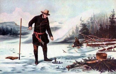Trout Fishing on Chateaugay Lake, American Winter Sports by Arthur Fitzwilliam Tait