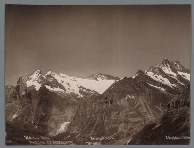 View of the Wetterhorn, the Berglistock and the Schreckhorn in the Bernese Alps (Panorama of the Jungfrau Range) by Arthur Gabler