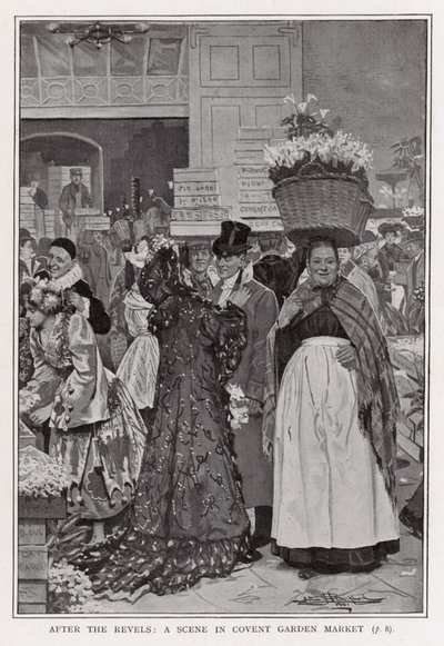 After the Revels - A Scene in Covent Garden Market by Arthur Herbert Buckland