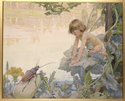 The Fairy and the Beetle, 1922 by Arthur Herbert Buckland