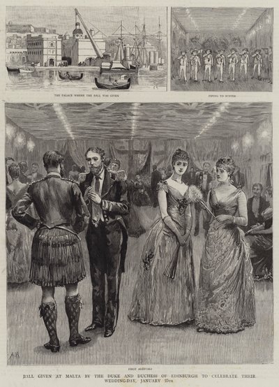 Ball given at Malta by the Duke and Duchess of Edinburgh to Celebrate their Wedding-Day, 25 January by Arthur Hopkins