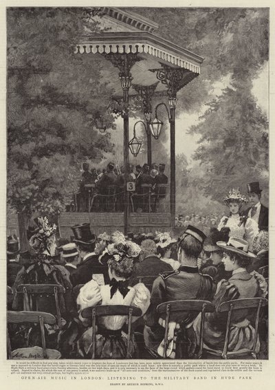 Open-Air Music in London, listening to the Military Band in Hyde Park by Arthur Hopkins