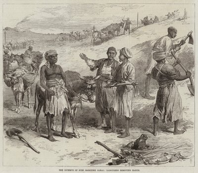 The Isthmus of Suez Maritime Canal, Labourers Removing Earth by Arthur Hopkins