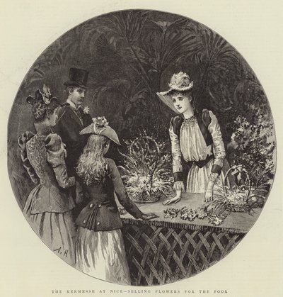 The Kermesse at Nice, Selling Flowers for the Poor by Arthur Hopkins