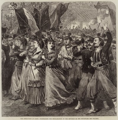 The Revolution in Paris, Celebrating the Proclamation of the Republic on the Boulevard des Italiens by Arthur Hopkins