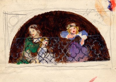 Sketch for Portrait of Mrs Leathart and Children by Arthur Hughes