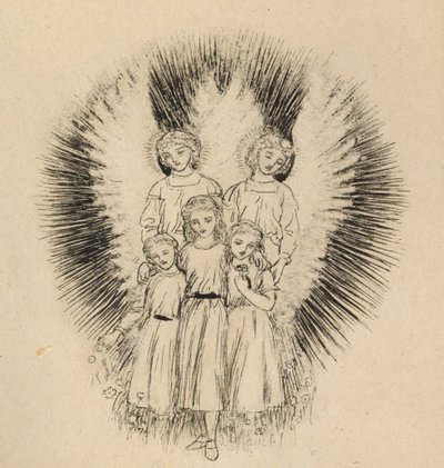 Three Little Children on the Wide Wide Earth by Arthur Hughes