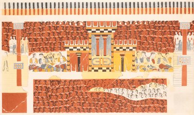 Reconstruction of a fresco of Knossos by Arthur John Evans