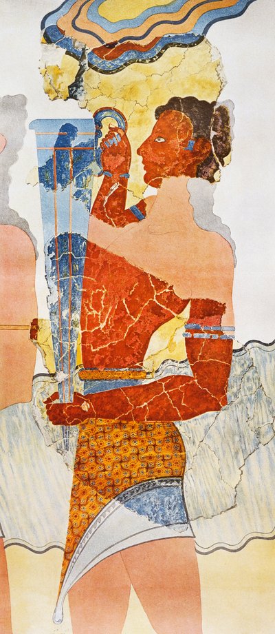 Reproduction of Fresco Depicting Cupbearer, Taken from Palace of Minos at Knossos by Arthur John Evans