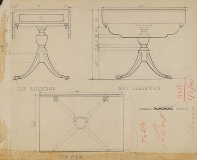 Drop Leaf, Pedestal Table by Arthur Johnson