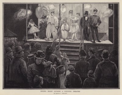 Boxing night outside a country theatre by Arthur L. Hewlett