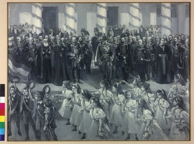 Homage of the Schoolchildren in Zagreb 1895 by Arthur Lajos Halmi
