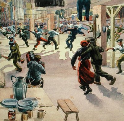Christmas Eve in Giessen Camp, c.1916 by Arthur Nantel