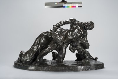 Man Locked in Combat with Lioness Cub by Arthur Putnam