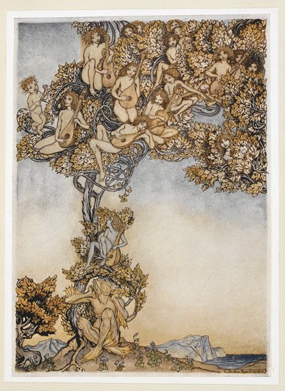 ACT III: Scene II, line 146 Sometimes a thousand twangling instruments Will hum about mine ears by Arthur Rackham