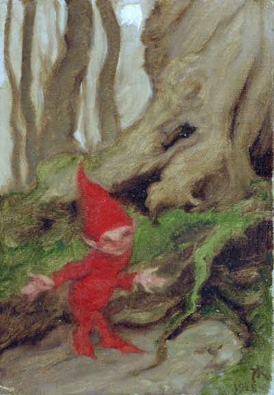 A Gnome by Tree Roots by Arthur Rackham