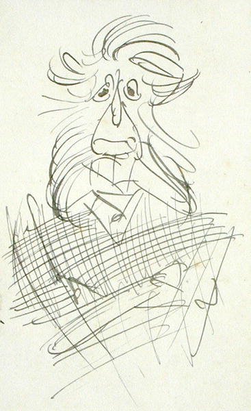 A Grotesque Hairy Head by Arthur Rackham