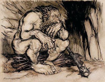 A Most Terrific Giant, Illustration from English Fairy Tales by Arthur Rackham