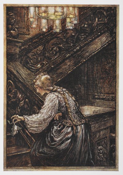 A Princess Carrying a Frog from The Frog Prince by Arthur Rackham