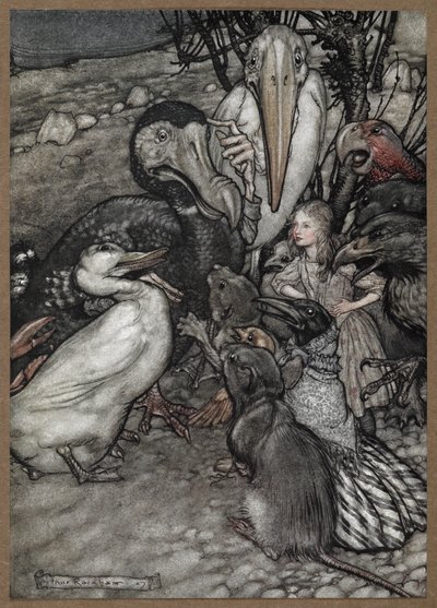Alice and the Animals After the Caucus Race by Arthur Rackham