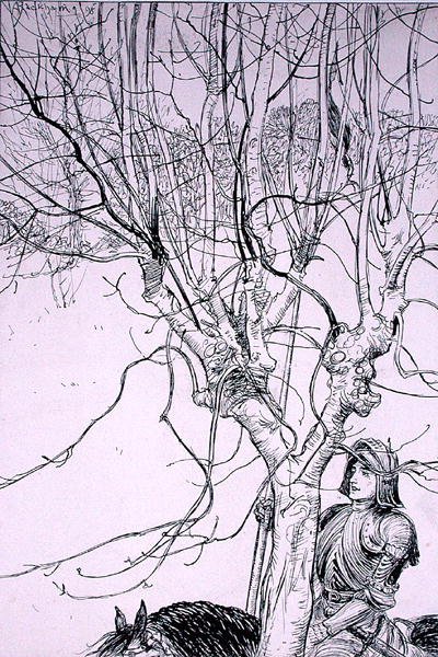 As I lay thynkynge, he rode upon his way, illustration from 