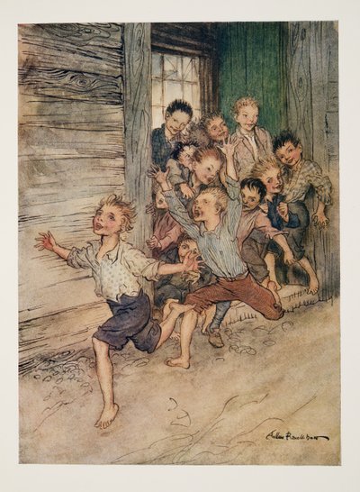 Bursting forth like a legion of young imps by Arthur Rackham