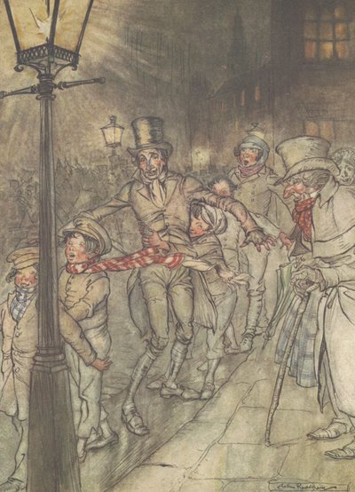 Down a Slide at Cornhill by Arthur Rackham