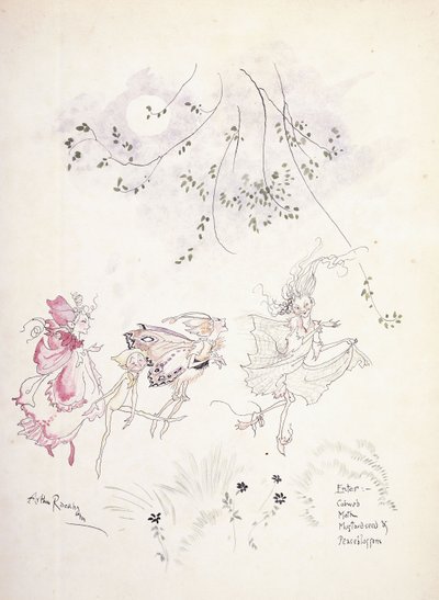 Enter: Cobweb, Moth, Mustardseed & Peaseblossom (Illustration for Shakespeare