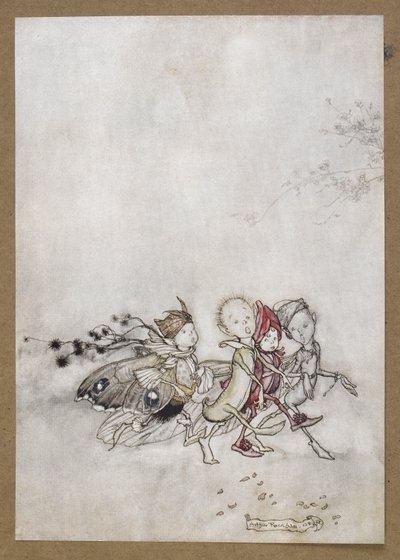 Enter Peaceblossom, Cobweb, Moth and Mustardseed. A scene from 