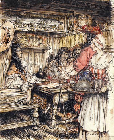 Go and See at One of the Coffee Houses in King Street in Westminster, Illustration from The Compleat Angler by Isaac Walton by Arthur Rackham