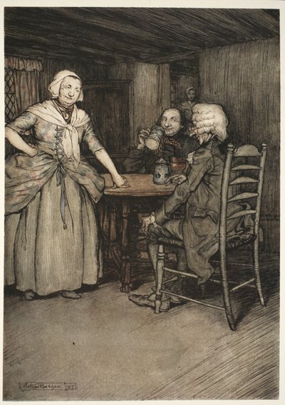 He found the old burghers, and still more their wives, rich in that legendary love so invaluable to true history, from Rip Van Winkle by Washington Irving, pub. 1910 by Arthur Rackham