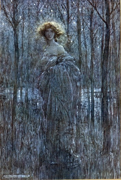 Helena: Illustration by Arthur Rackham for The Dream of a Summer Night by William Shakespeare by Arthur Rackham