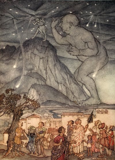 Hercules gave a great shrug of his shoulders, illustration from 