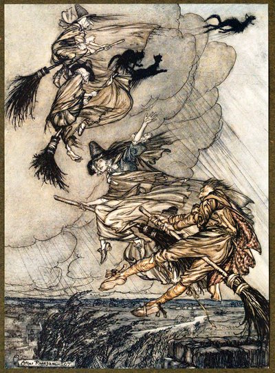 Hey! Up the Chimney, Lass! Hey, After You!, from The Ingoldsby Legends, pub. 1907 by Arthur Rackham