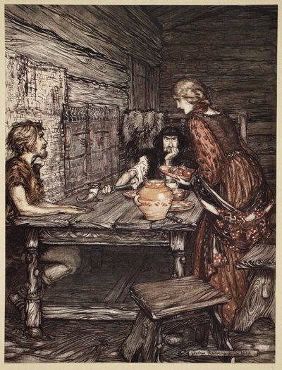 Hunding discovers the likeness between Siegmund and Sieglunde, illustration from 